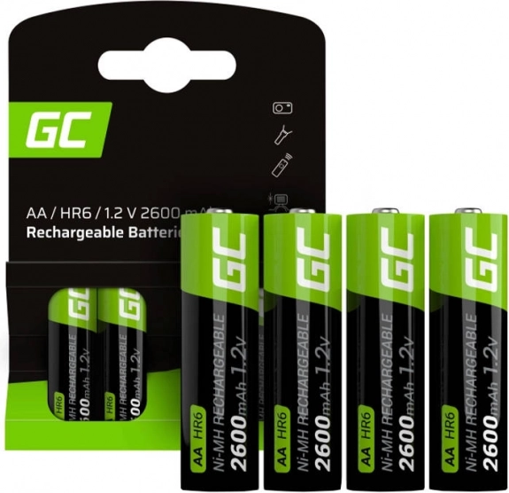 Wiederaufladbare Green Cell AA R6 2600 mAh – Set mit 4 Stück