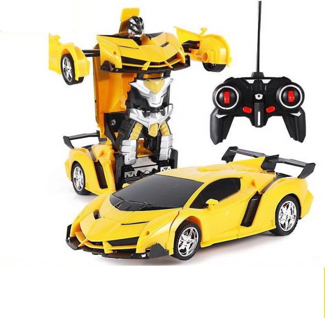 2-in-1 RC Auto Robot with LED, Sounds and Drift – Yellow