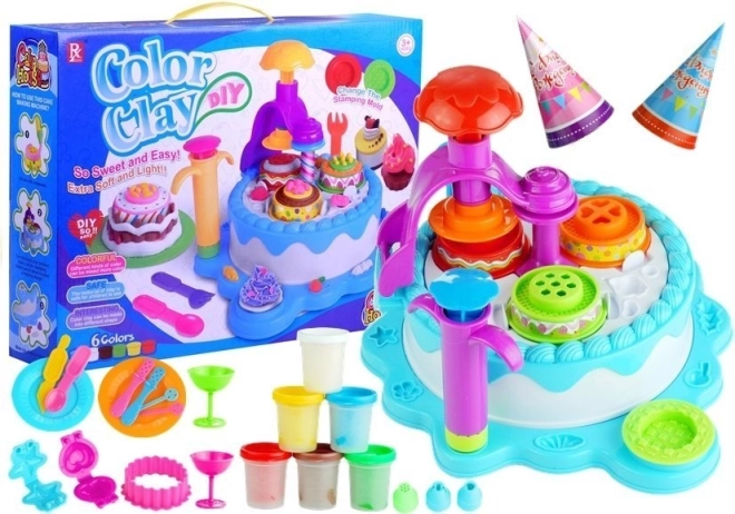Pâte à modeler – kit anniversaire, 6 couleurs et accessoires