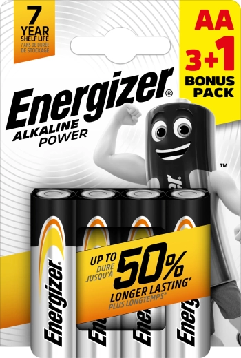 Energizer Alkaline Power AA Batterien 3+1 gratis