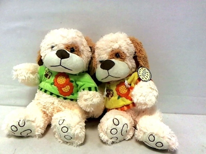Plush Dog in a Colorful T-Shirt 30 cm