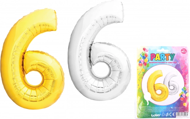 Opblaasbare ballon in de vorm van het cijfer 6