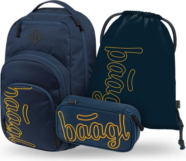 Baagl set 3 Coolmate Lux: schoolrugzak, etui en gymsack