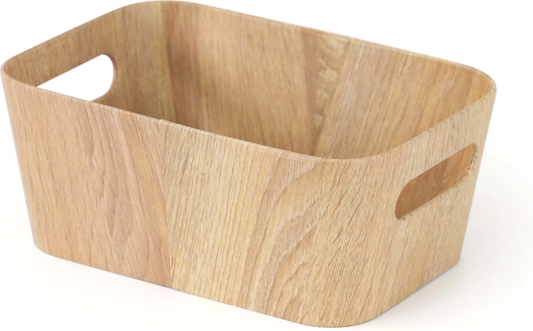 Opbergmand van papier en karton, houtkleur 26 × 18 × 11 cm