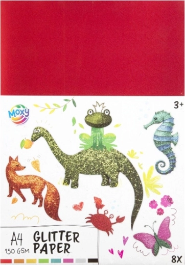 Glitter Colored Paper A4, 8 Sheets