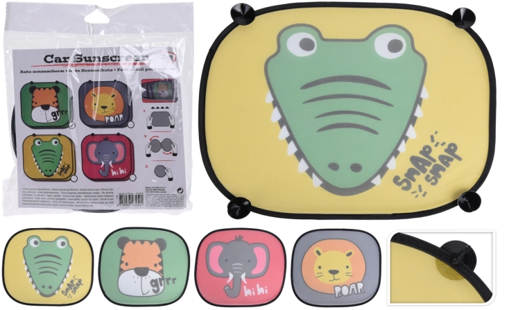 Car sun shades with animals, set of 2