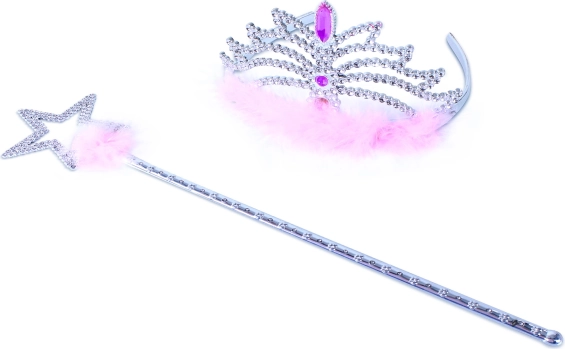 Princess Crown with Wand Pink
