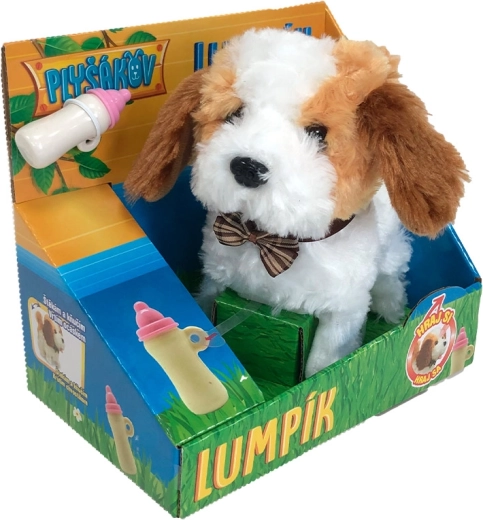 Plush Puppy Lumpík with Interactive Bottle