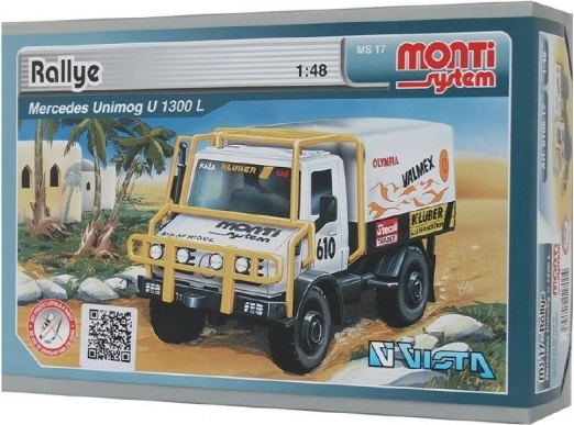 Bouwpakket Monti System MS 17 Rallye Mercedes 1:48 in doos 22x15x6 cm