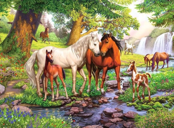 Puzzle Ravensburger Chevaux au bord de la rivière XXL 300 pièces