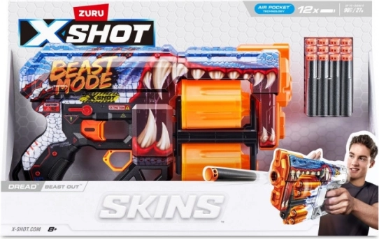 Pistool voor schuimpijltjes X-SHOT SKINS DREAD – beast mode (12 pijltjes)