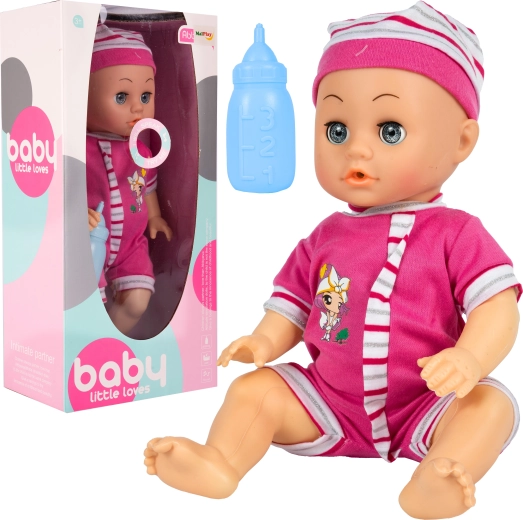 Baby doll with sounds, drinks and pees