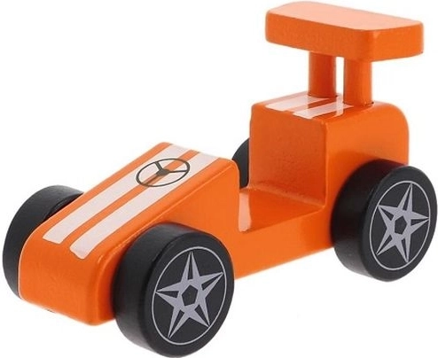 Trefl wooden toy racing car orange
