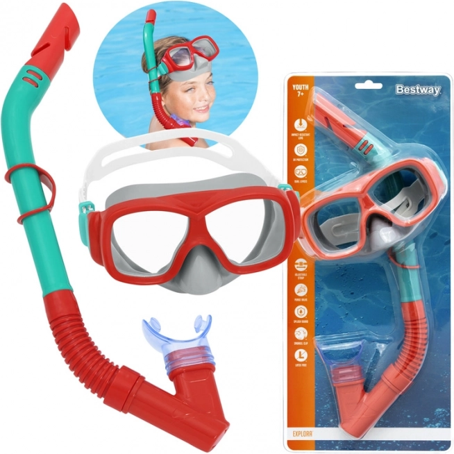 Bestway Hydro Swim snorkelset voor kinderen 7+ – Rood