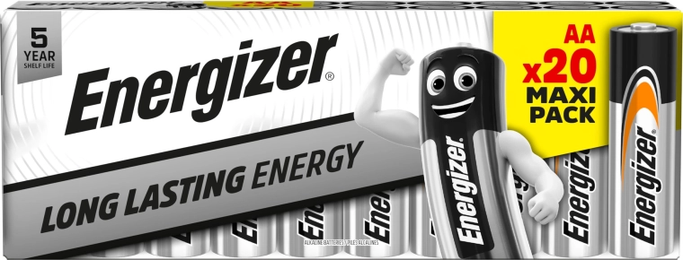 Energizer Alkalibatterien AA, Packung 20 Stk.