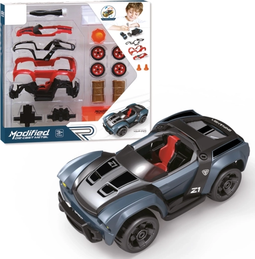 Kit de construction voiture 1:32 à propulsion à remontoir, 17 pièces
