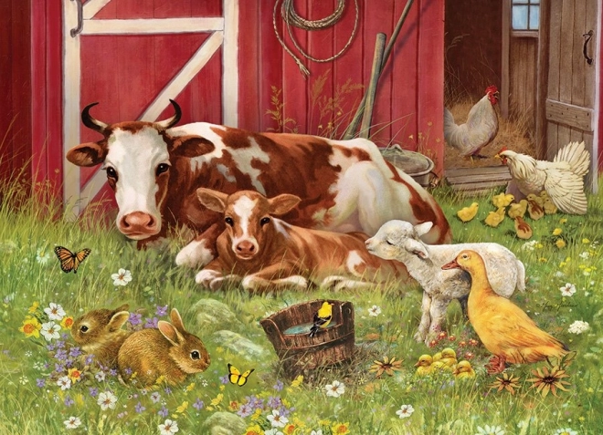 COBBLE HILL Family Puzzle Barnyard Babies 350 pieces
