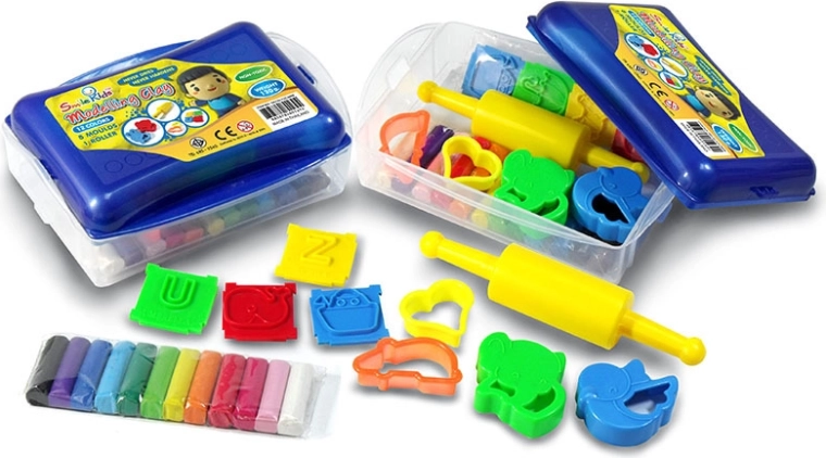 Creatieve boetseerklei 12 kleuren met accessoires in box