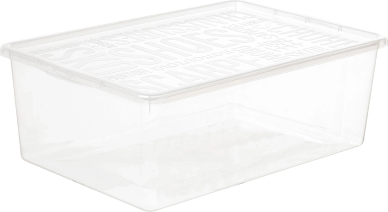 Boîte à chaussures avec couvercle 9,5 l transparente