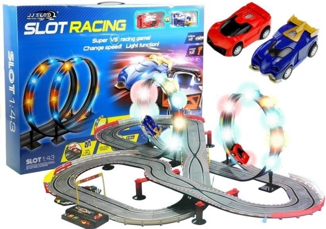 Race-slotbanen set met LED-lussen 1:43, 2 auto’s