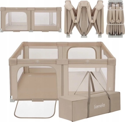 LIONELO Florence Easy Fold Playpen Beige Sand