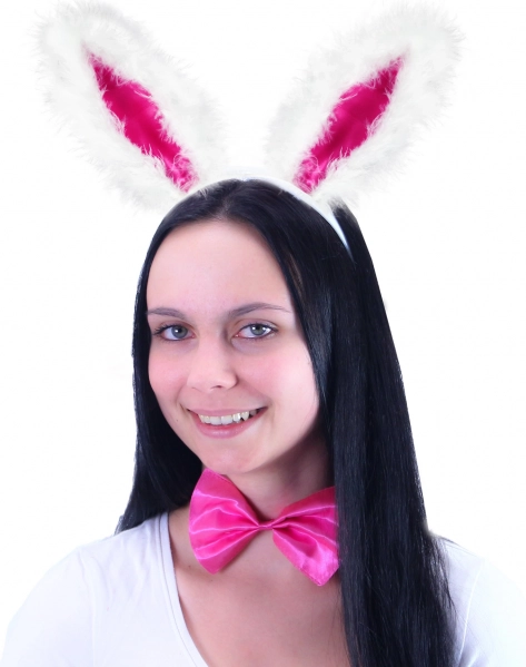 Bunny Ears with Pink Bow Tie and Tail – Carnival Set