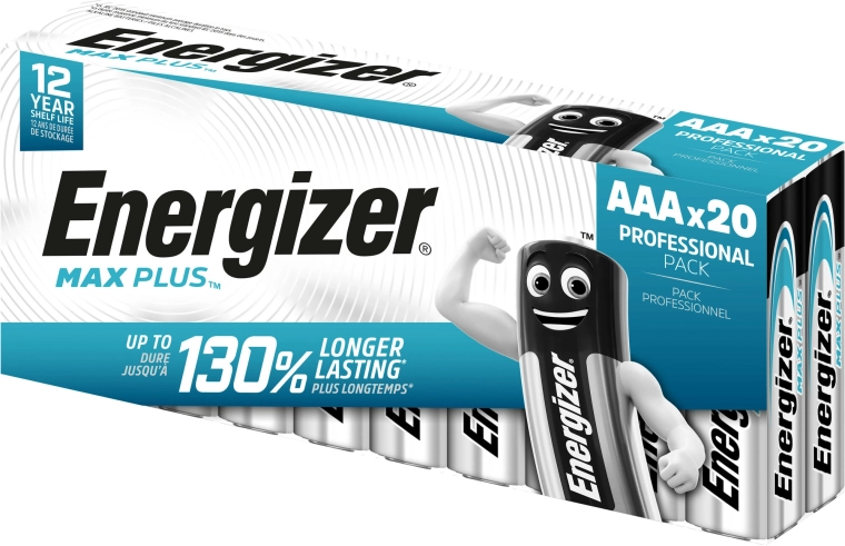 Energizer Max Plus AAA alkaline batterijen, 20 stuks