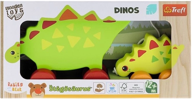 Trefl wooden pull-along toy dinosaurs – Stegosaurus