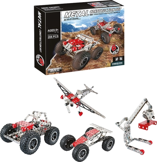 Kit de construction métallique 6 en 1, 288 pièces