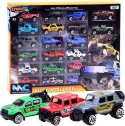 Large Set of 20 Die-Cast Cars – Off-Road Vehicles and Pickup Trucks