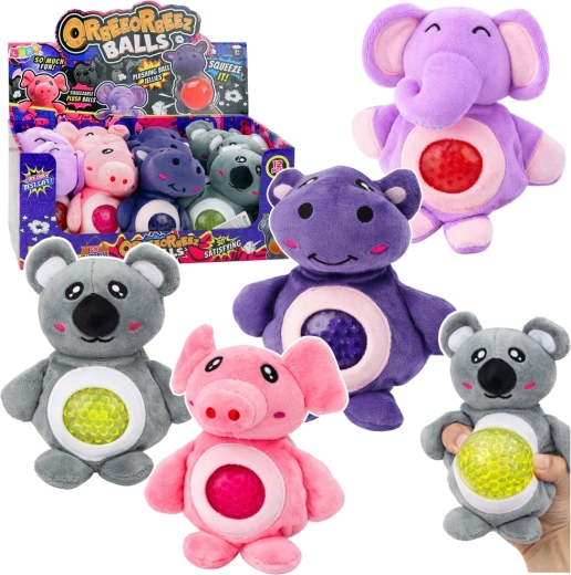 Pluche zintuiglijk knuffeldier om in te knijpen met hydrogelballetjes 15 cm