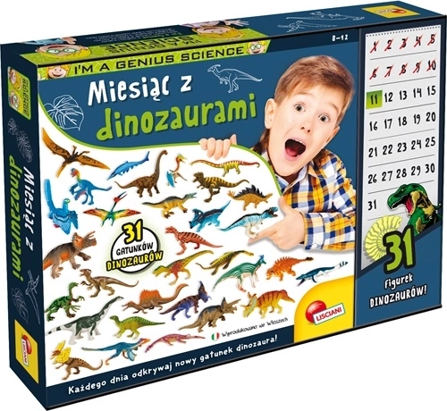 Lisciani I'm a genius Mois avec des dinosaures – kit éducatif pour 31 jours