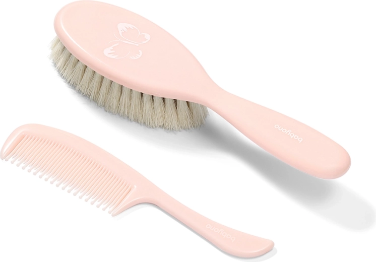 BabyOno brosse et peigne pour bébés – ultra doux, rose clair