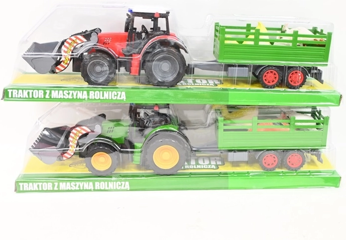 Tracteur avec chargeur frontal et animaux