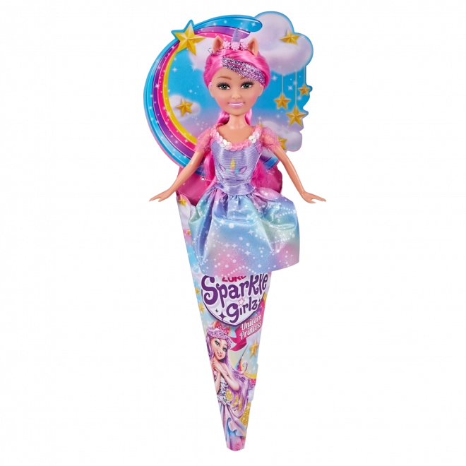 Poupée fée licorne SPARKLE GIRLZ 28 cm en cornet