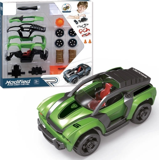 Kit de construction voiture 1:32 à rétrofriction, 17 pièces – vert