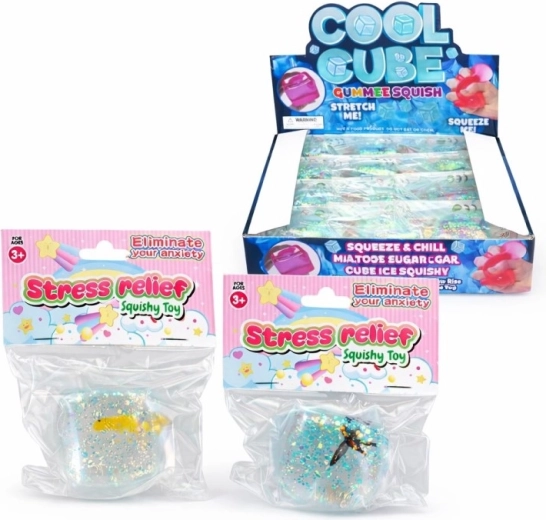 Relaxing Anti-Stress Cube with Little Fish 5 cm