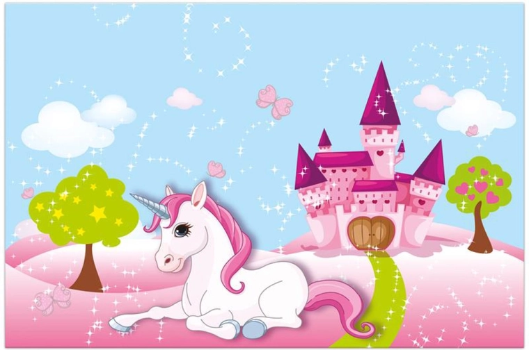 Children's plastic tablecloth with unicorn 120 × 180 cm