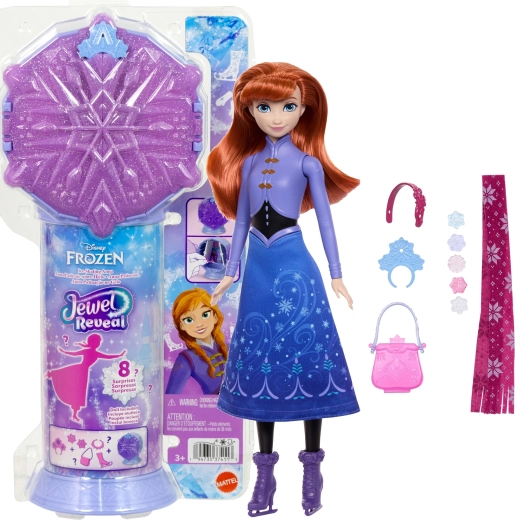 Mattel Disney Frozen Jewel Reveal Doll Anna on Skates with Accessories