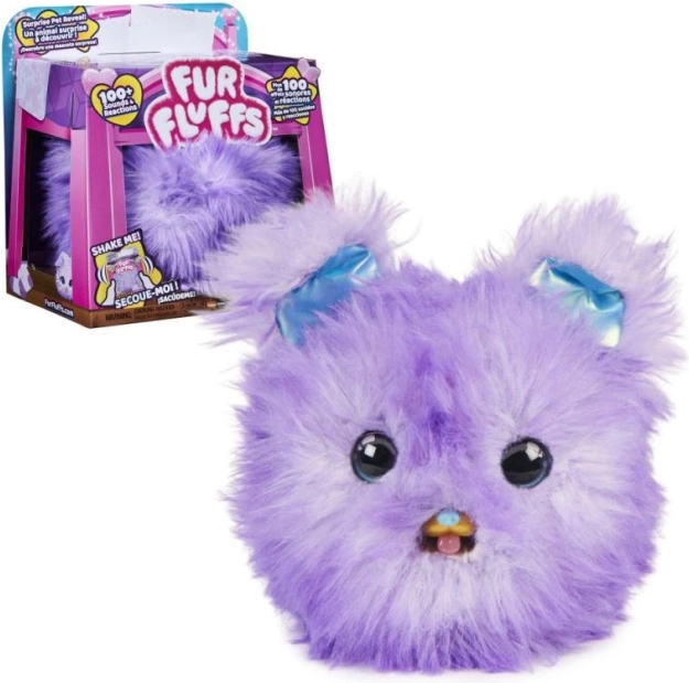 Interactive Plush Fur Fluffs Purple Puppy by Spin Master