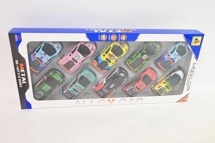 Lot de 10 petites voitures en métal en boîte