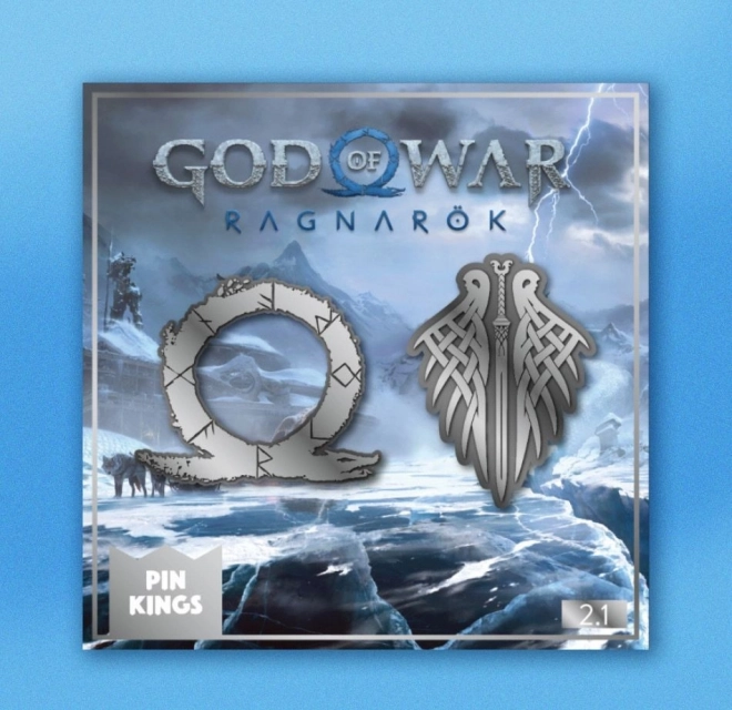 God of War Ragnarok Badges – set of 2 metal pins