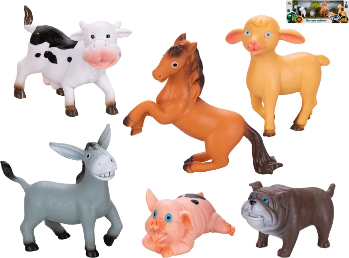 Ensemble d’animaux de la ferme 7–10 cm, 6 pièces en boîte