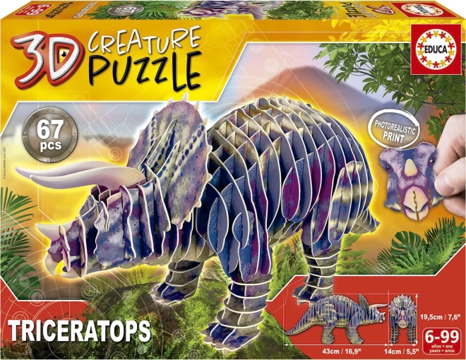 3D Puzzle Triceratops 67 pieces