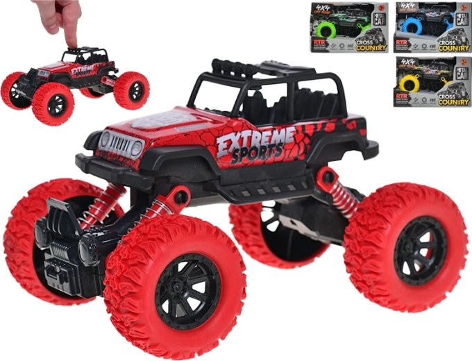 Auto 4x4 offroad metalen model met terugtrekmotor 16,5 cm