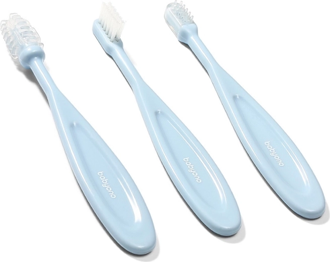 BabyOno brosses à dents pour enfants 3 pcs – turquoise