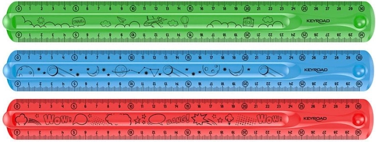 KEYROAD Flexi 30 cm Flexible Ruler, Transparent