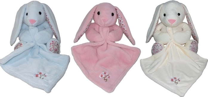 Plush bunny with soft scarf 18 cm