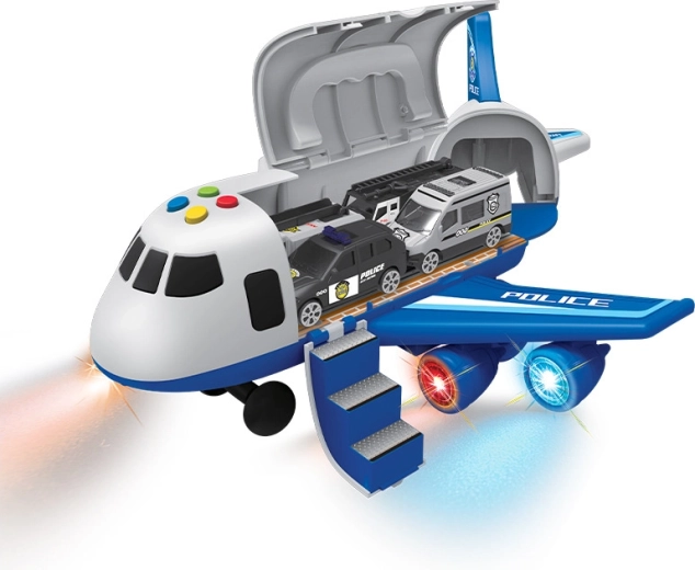 Police Plane with 2-in-1 Garage with Lights and Sounds