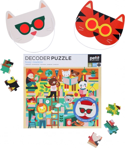 Petit Collage Library Puzzle with 3D Glasses